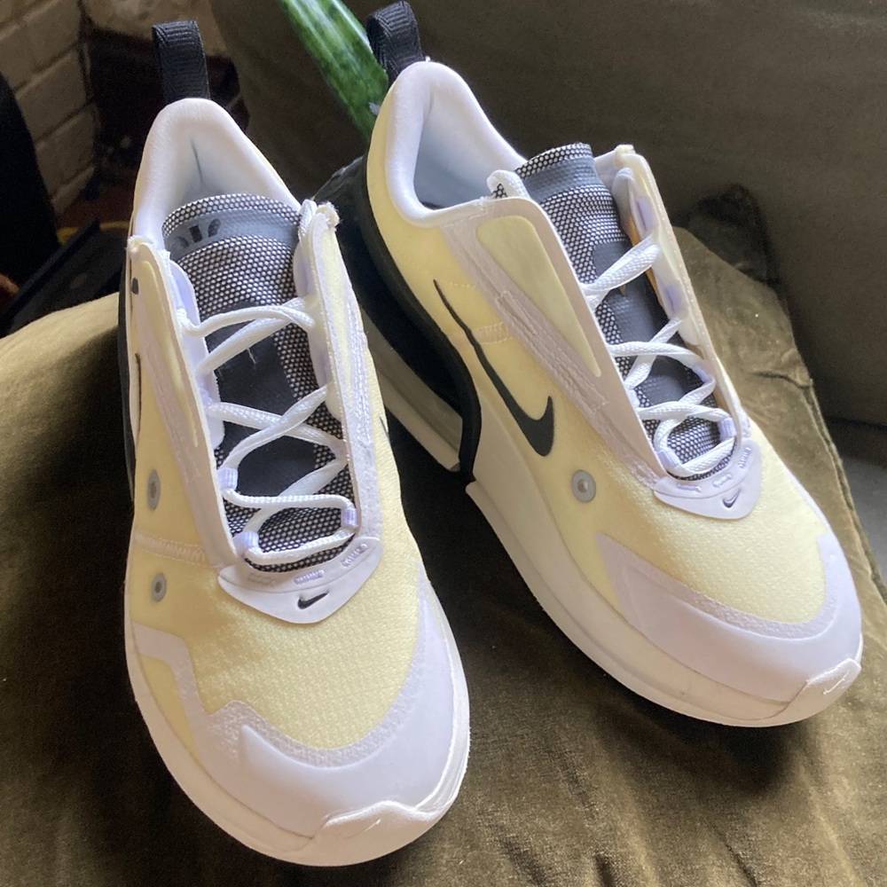 Nike Air Max White and Yellow Sneakers